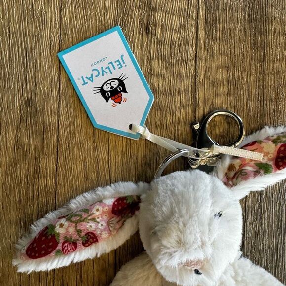 Jellycat Blossom Cream Bunny Bag Charm NEW! Jellycat FAST SHIP Purse Keychain - Picture 3 of 6